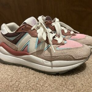 New Balance Women's Pink and Cream Sneakers